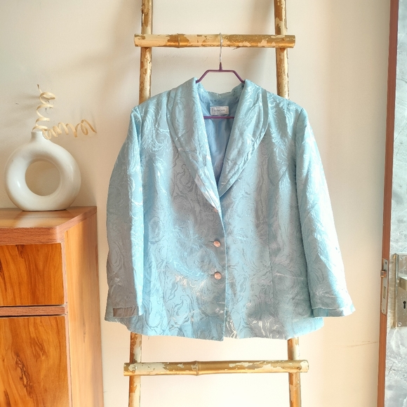 Light Blue Brocade Blazer - Picture 14 of 14